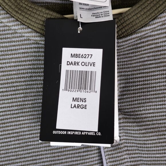 Avalanche Jago Henley Shirt Mens L Dark Olive Green Thermal Waffle Knit Outdoors - Picture 10 of 13